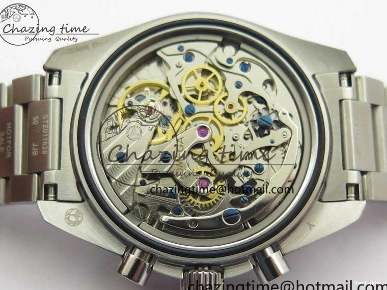 0111 Speedmaster SS Snoopy Apollo OMF Best Edition White Dial on SS Flat link Bracelet Venus Trendy 7882